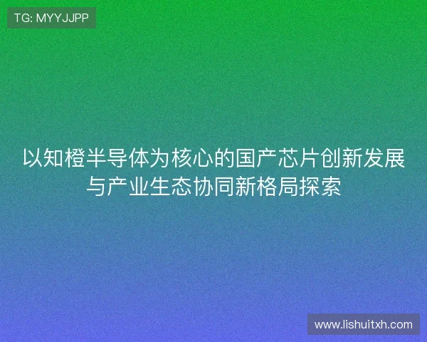 以知橙半导体为核心的国产芯片创新发展与产业生态协同新格局探索